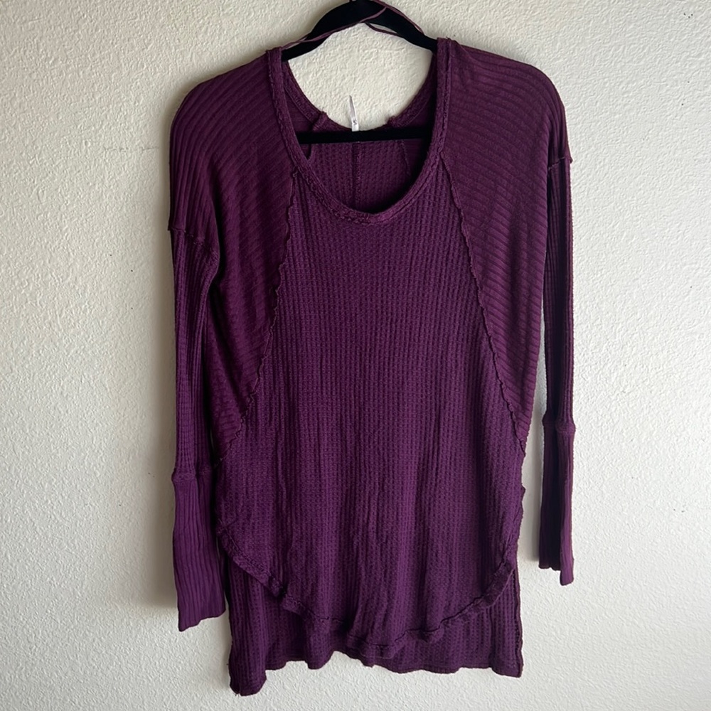 Free People Purple High Low Thermal Shirt size XS